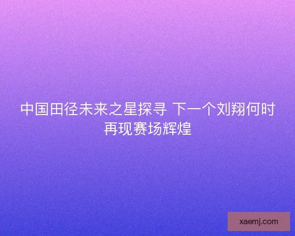 中国田径未来之星探寻 下一个刘翔何时再现赛场辉煌
